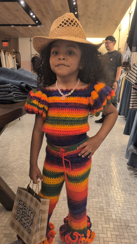 Righteous Girly Rainbow Pants Set