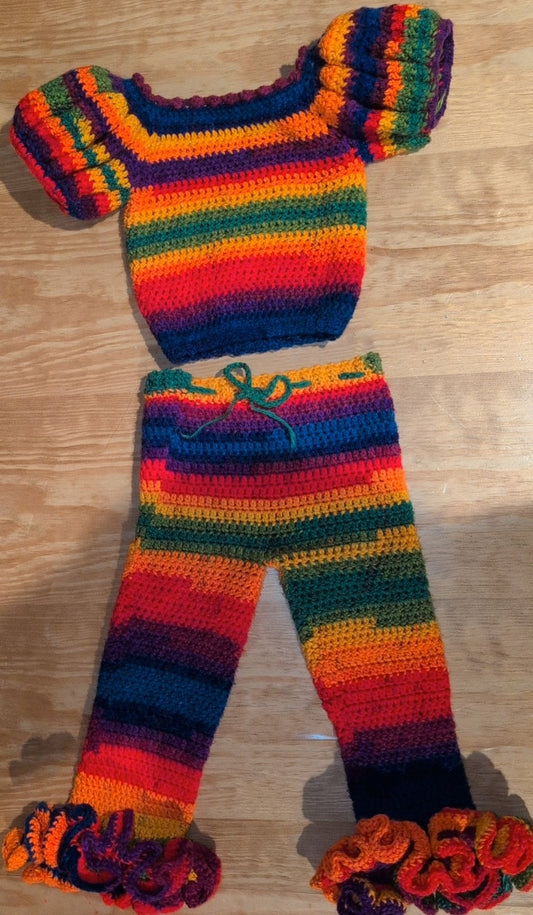 Righteous Girly Rainbow Pants Set